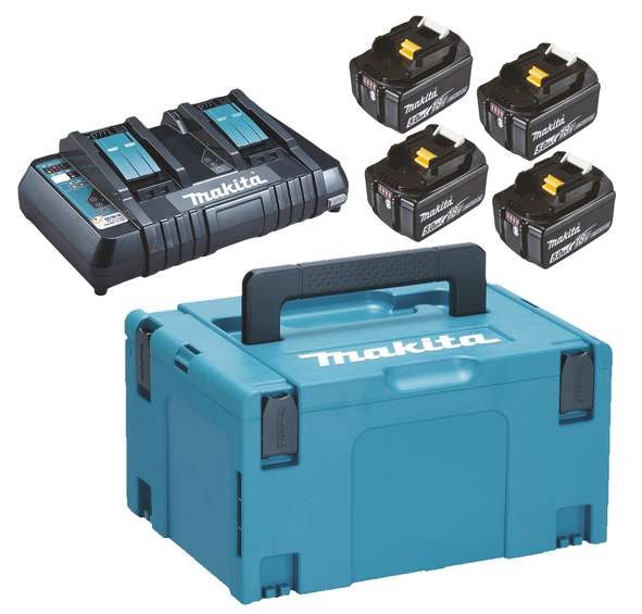 Makita BATTERIPAKKE 4XBL1850B+DC18RD Li-ion, 18V