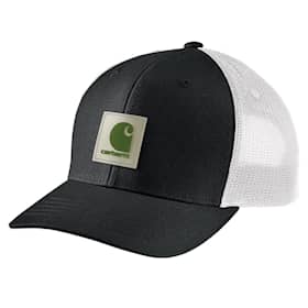 Carhartt Twill Mesh-Back Logo Patch cap/kasket sort/hvid