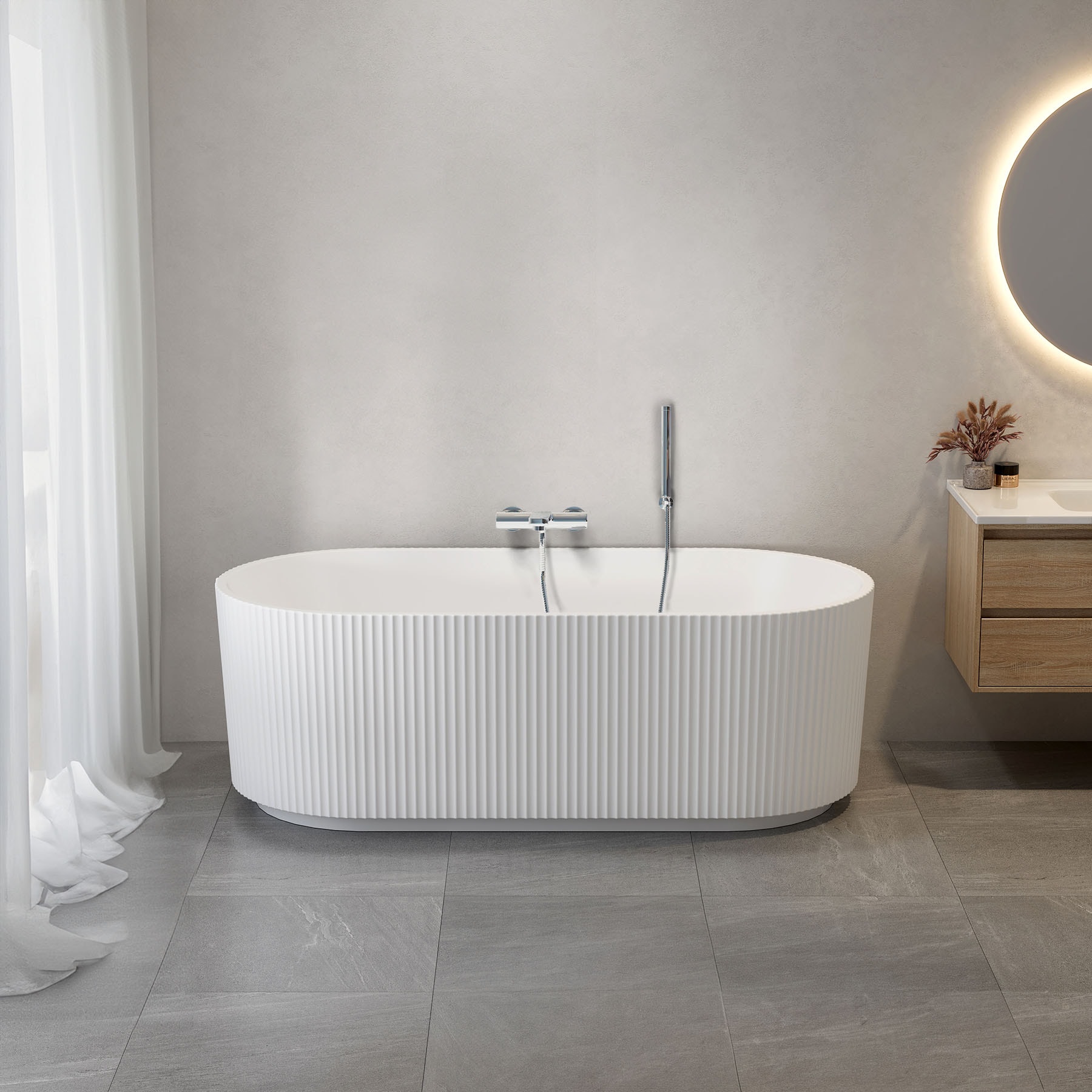Bathlife Elegans badekar i mat sort 1700 mm