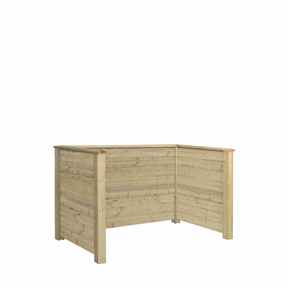 Plus Plank Profil renovationsskjul i grundmalet sort PEFC til nedgravning 377 x 97 x 108 cm