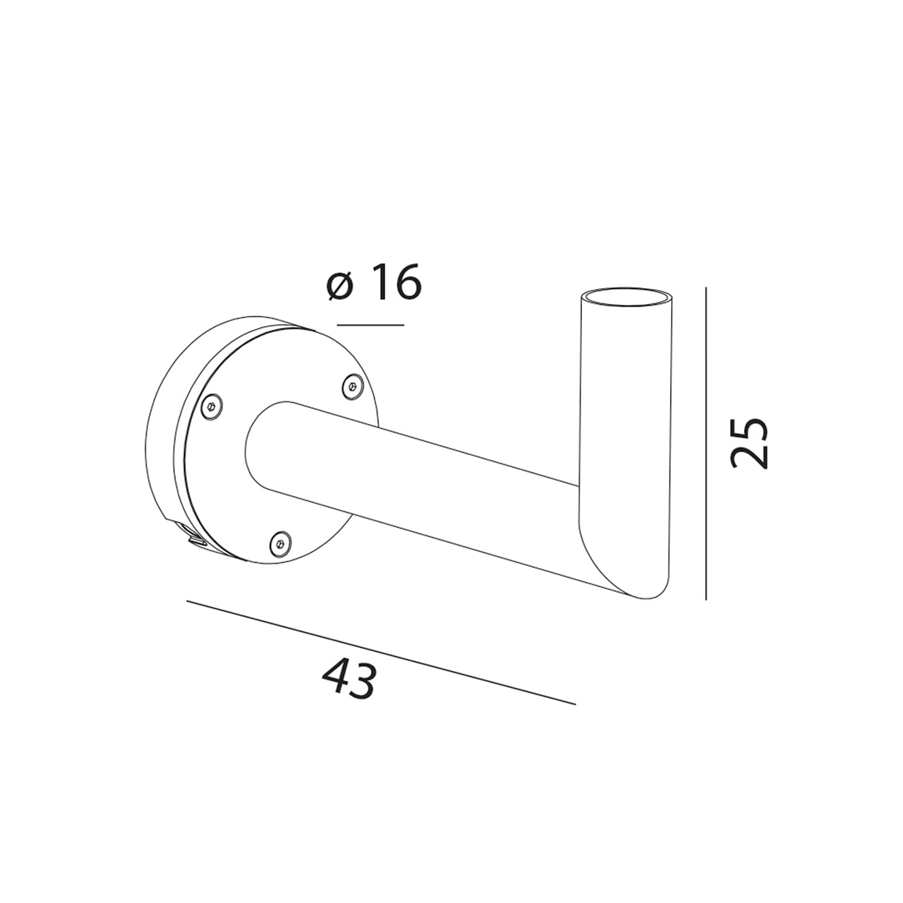 Norlys vægarm Ø6 cm aluminium