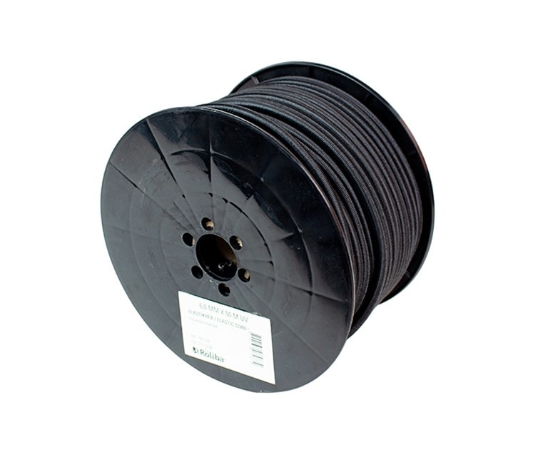 Elastikreb sort uden nist UV 6 mm x 10 meter