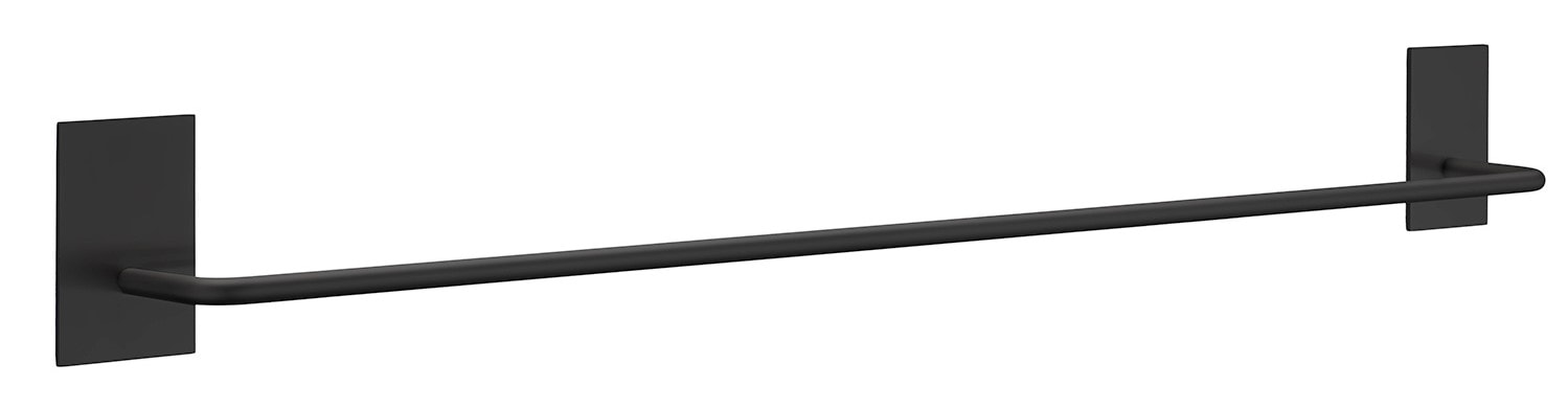 Beslagsboden håndklædestang i sort, enkelt selvklæbende L625 mm