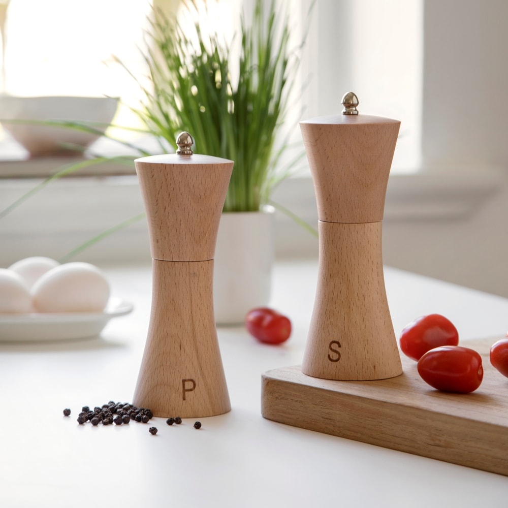 Steel-Function salt- og peberkværn i træ