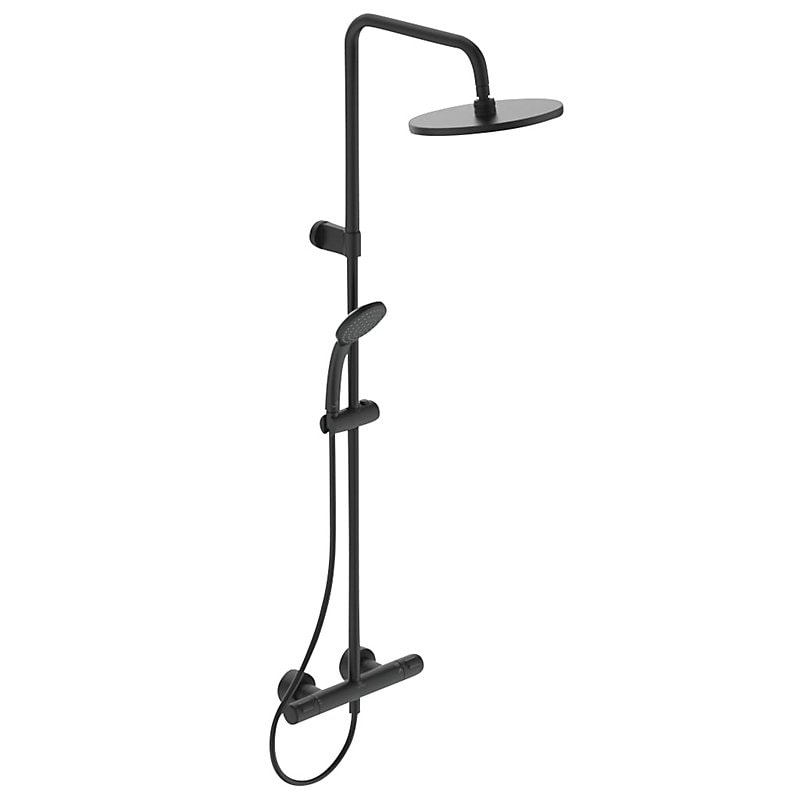 Ideal Standard Ceratherm T25 Flex brusesystem+brusetermostat silk black Ø100/200