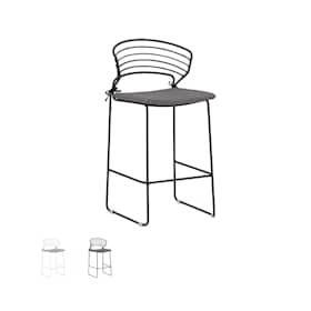 Venture Design Milano barstol i hvid/grå med ryglæn