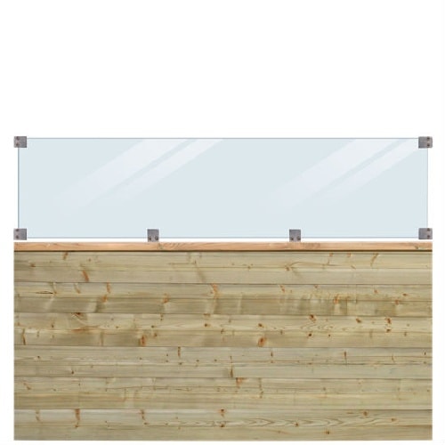 Plus Plank profilhegn grundmalet i sort med glas 174 x 163 cm