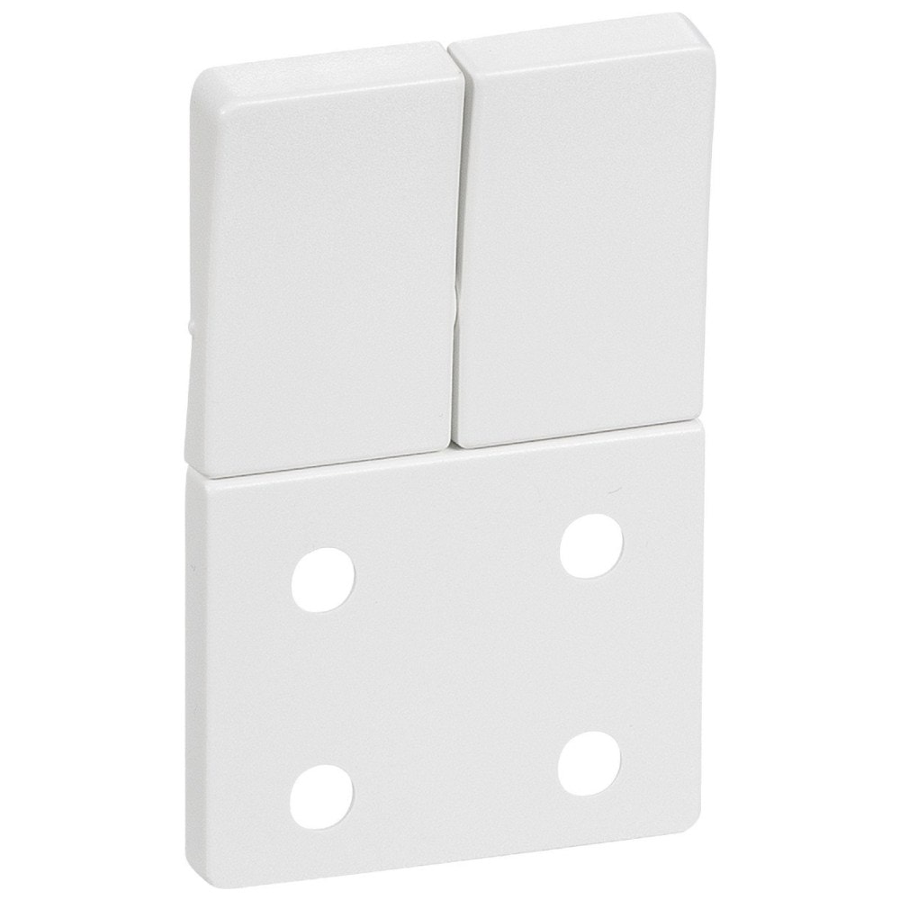 LK Fuga afdækning for db. stikkontakt m. afbrydere hvid 2-pol m. jord 1 1/2 modul