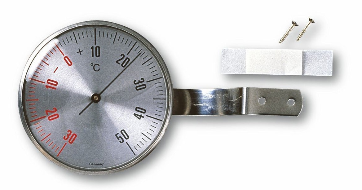 TFA analogt vinduestermometer i rustfrit stål
