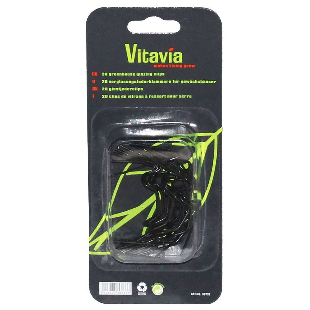 Vitavia glasclips i sort 20 stk.