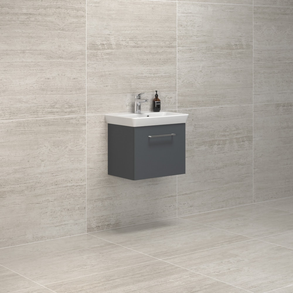 Scanbad Multo vaskeskab 85 cm varm eg Lotto vask 1 skuffe