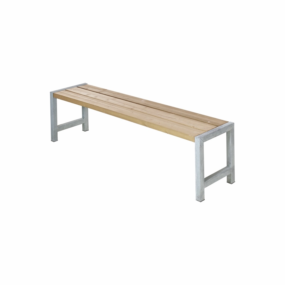 Plus plankebænk i ThermoWood med ryglæn 176 x 38 x 81/45 cm