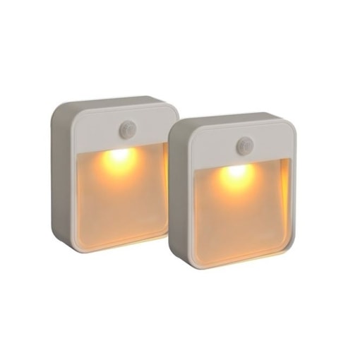 Mr Beams Stick Anywhere Light Amber sensorlampe på batteri i hvid 2 stk.