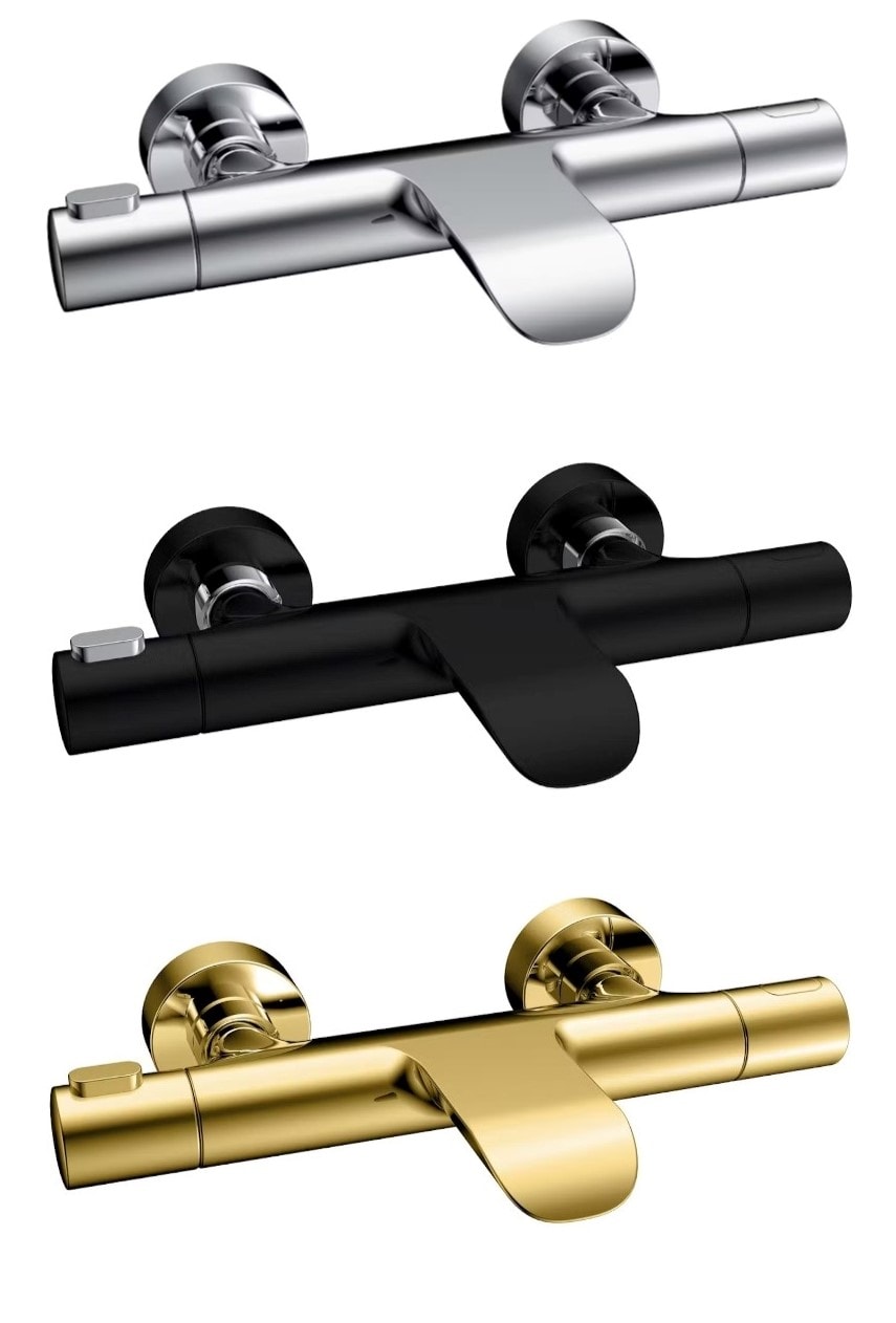 Bathlife Brusa Tapp badekarsarmatur med termostat og omskifter