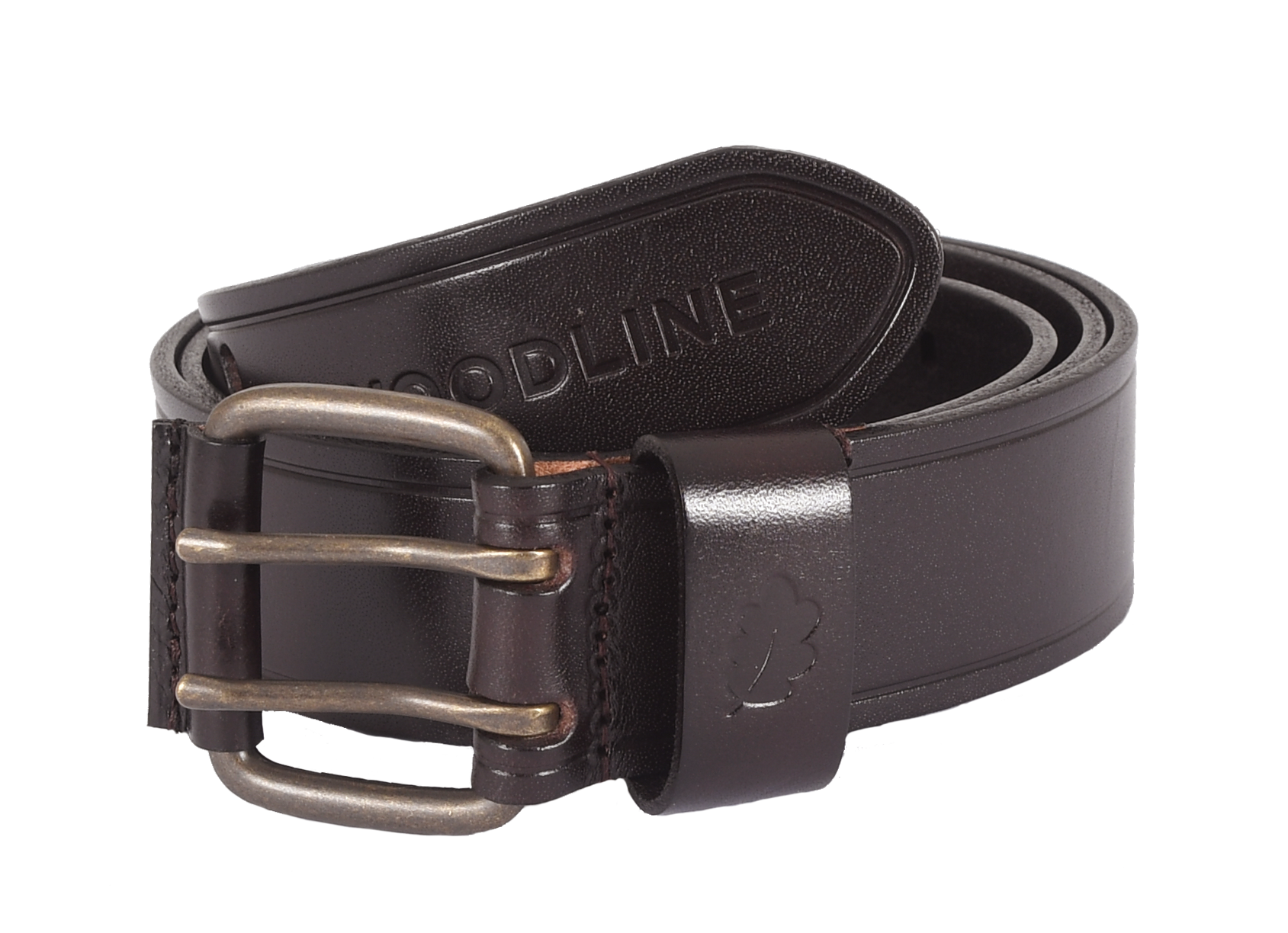 Woodline Læderbælte Brunt str 115cm