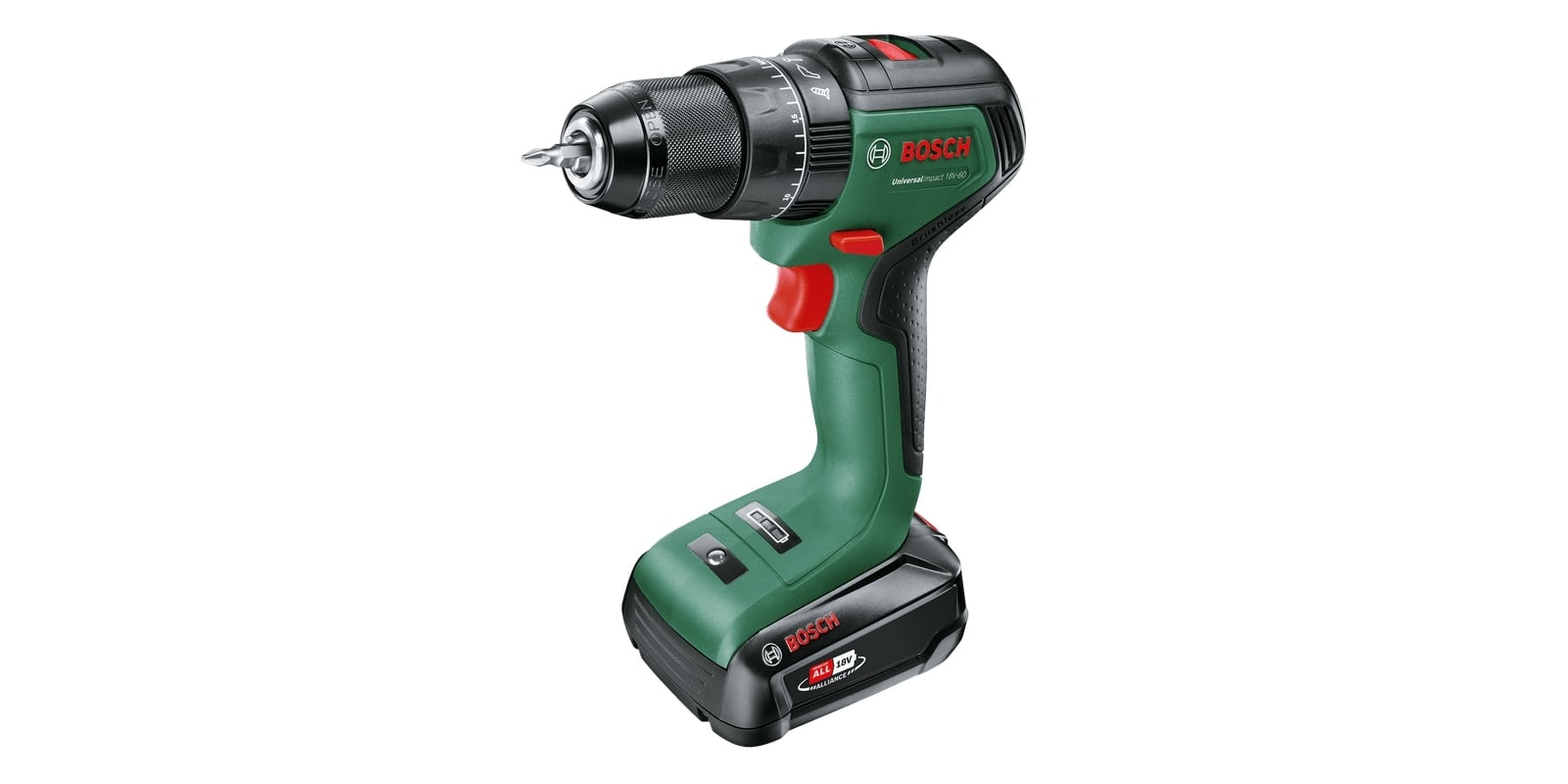 Bosch UniversalImpact 18V-60 slagboremaskine med 2,0 Ah batteri og lader