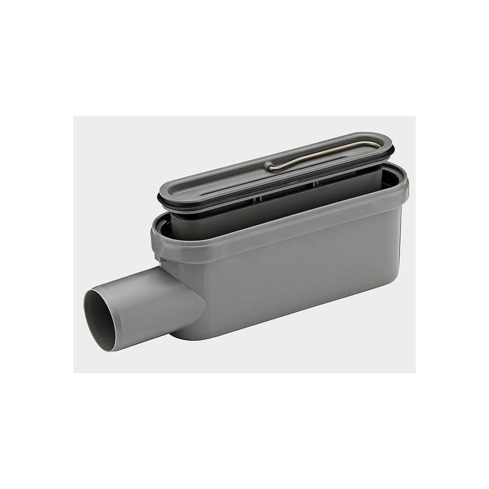 Unidrain udløbshus vandret med vandlås, reduceret højde Ø50 mm