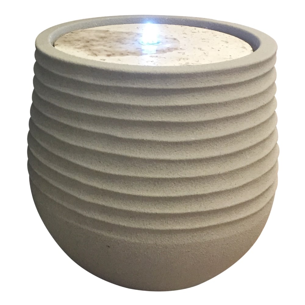 Gardenlife vandspil i sandfarvet polystone med sandfarvet topsten 40 x 40 x 37 cm