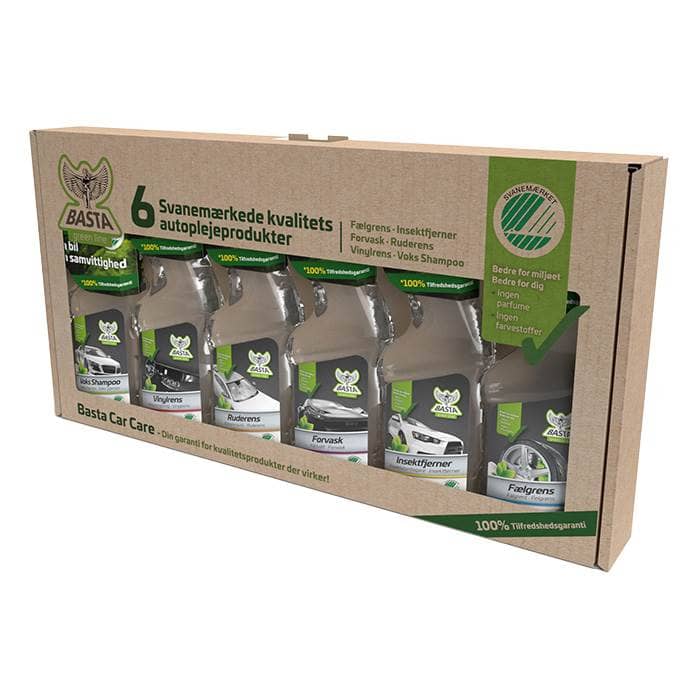 Basta Greenline bilplejeprodukter svanemærket gaveæske 6 x 710 ml