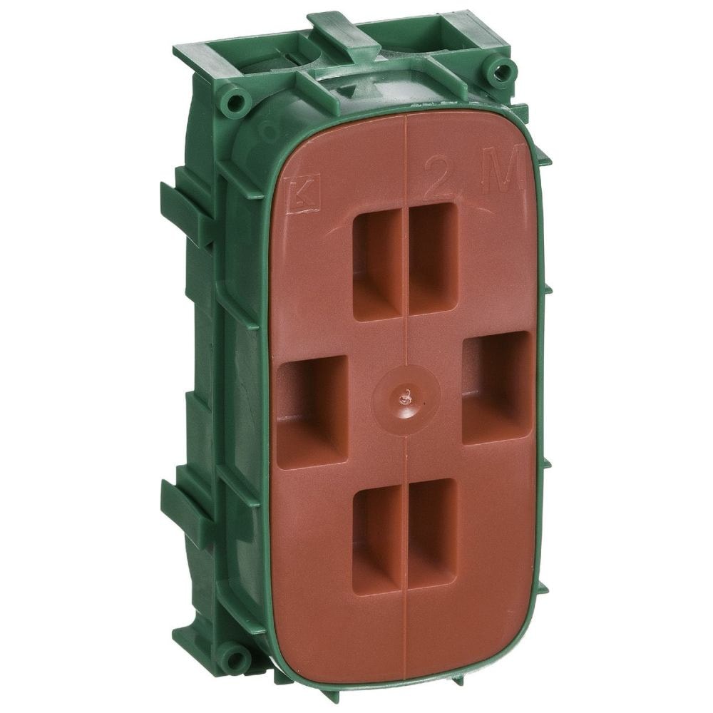 LK Fuga indmuringsdåse til 2 afbrydere grøn 2 modul