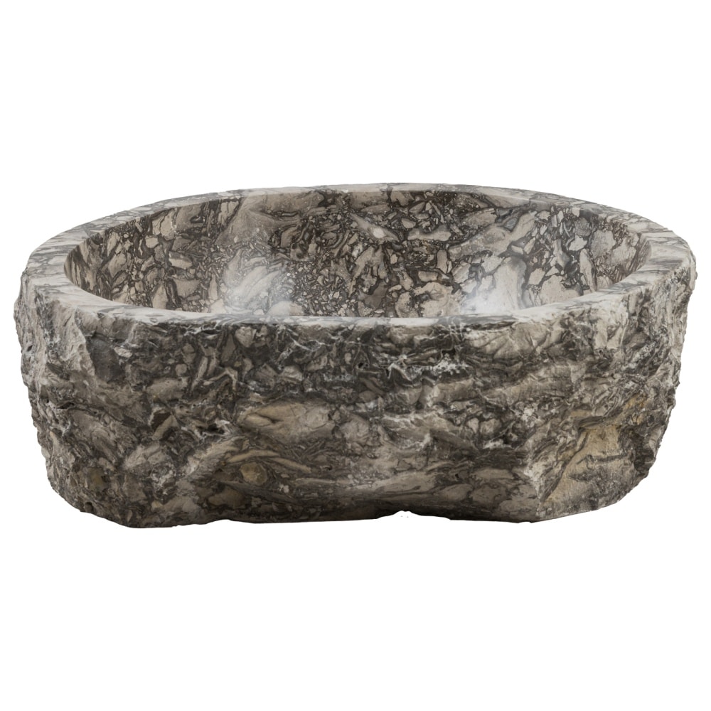 GemLook GL325 håndlavet håndvask i grøn og beige Lorend marmor oval 45 x 35 cm