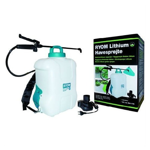 Ryom rygsprøjte 16 liter med lithium batteri og lader - Havesprøjter, Vandingsartikler