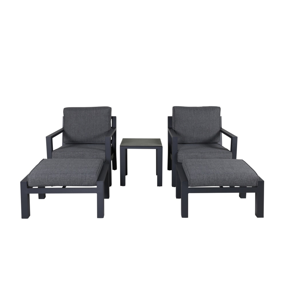 Venture Design Barcelona loungesæt i sort alu med grå hynder