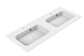 Allibert Style dobbelt håndvask i hvid polybeton til 120 cm underskab