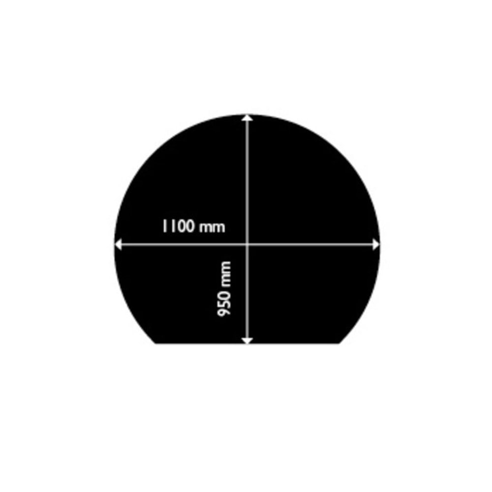 Aduro rund gulvplade med bagkant sort stål 1100 x 950 mm