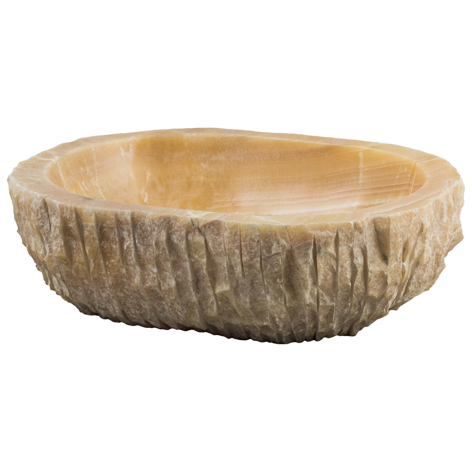 GemLook GL376 håndlavet vask i orange onyx 50 x 38 cm