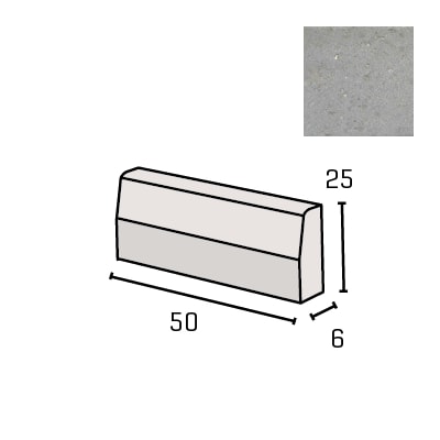 IBF Havekantsten med skrå overkant 4,5/6 x 20 x 50 cm i grå