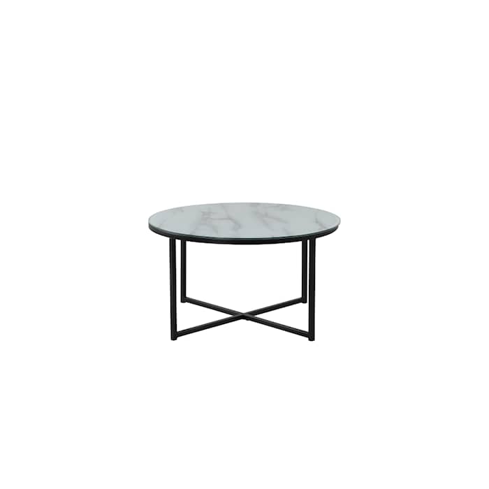 Venture Design Rock sofabord i sort/glasmarmor Ø80 x H45 cm
