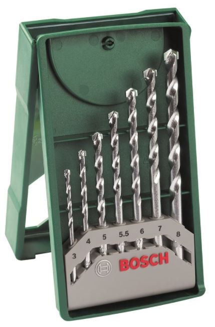 Bosch X-line borsæt mur Ø3-8 mm 7 dele