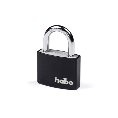 Habo hængelås massiv aluminium / sort kappe 43 mm 703-40