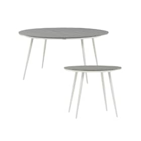 Venture Design Break spisebord i hvid alu/grå aintwood Ø90 cm