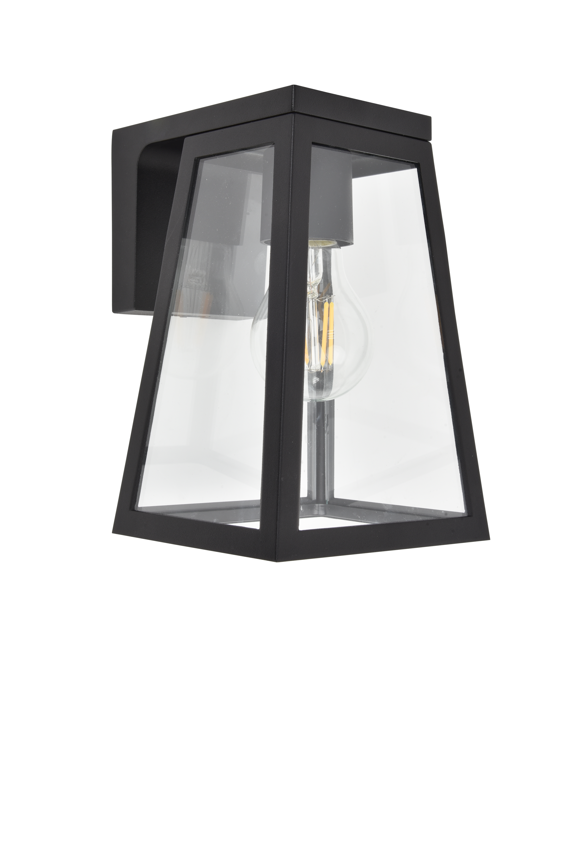 Lutec Fia Solar LED væglampe i mat sort/klar 2W IP44