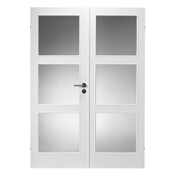 Swedoor Advance-Line Stable GW3+GW3 dobbeltdør med glas 40 mm