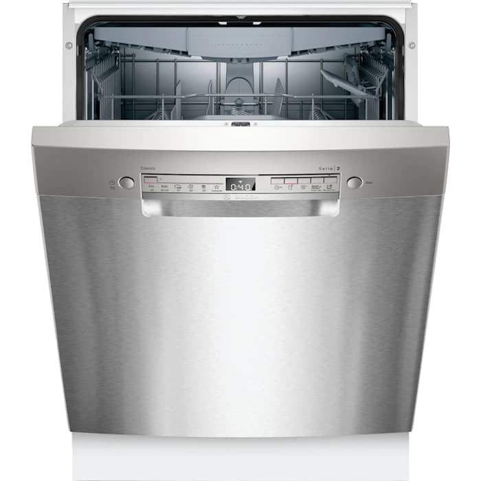 Bosch Serie 2 opvaskemaskine til underbygning stållook 13 kuverter SMU2HVI22S