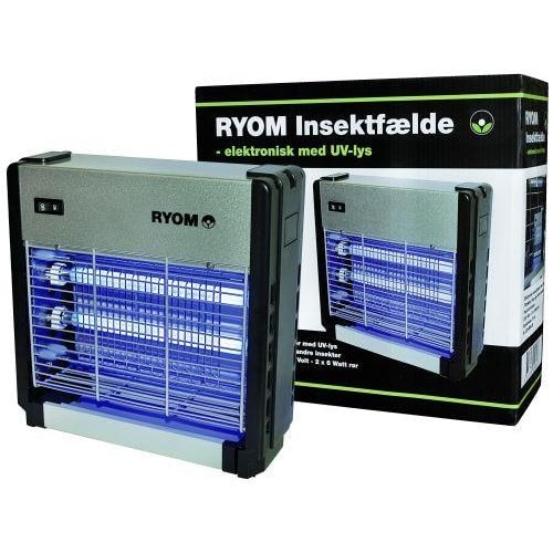Ryom insektdræber plast/alu 2 x 6W 75 m2