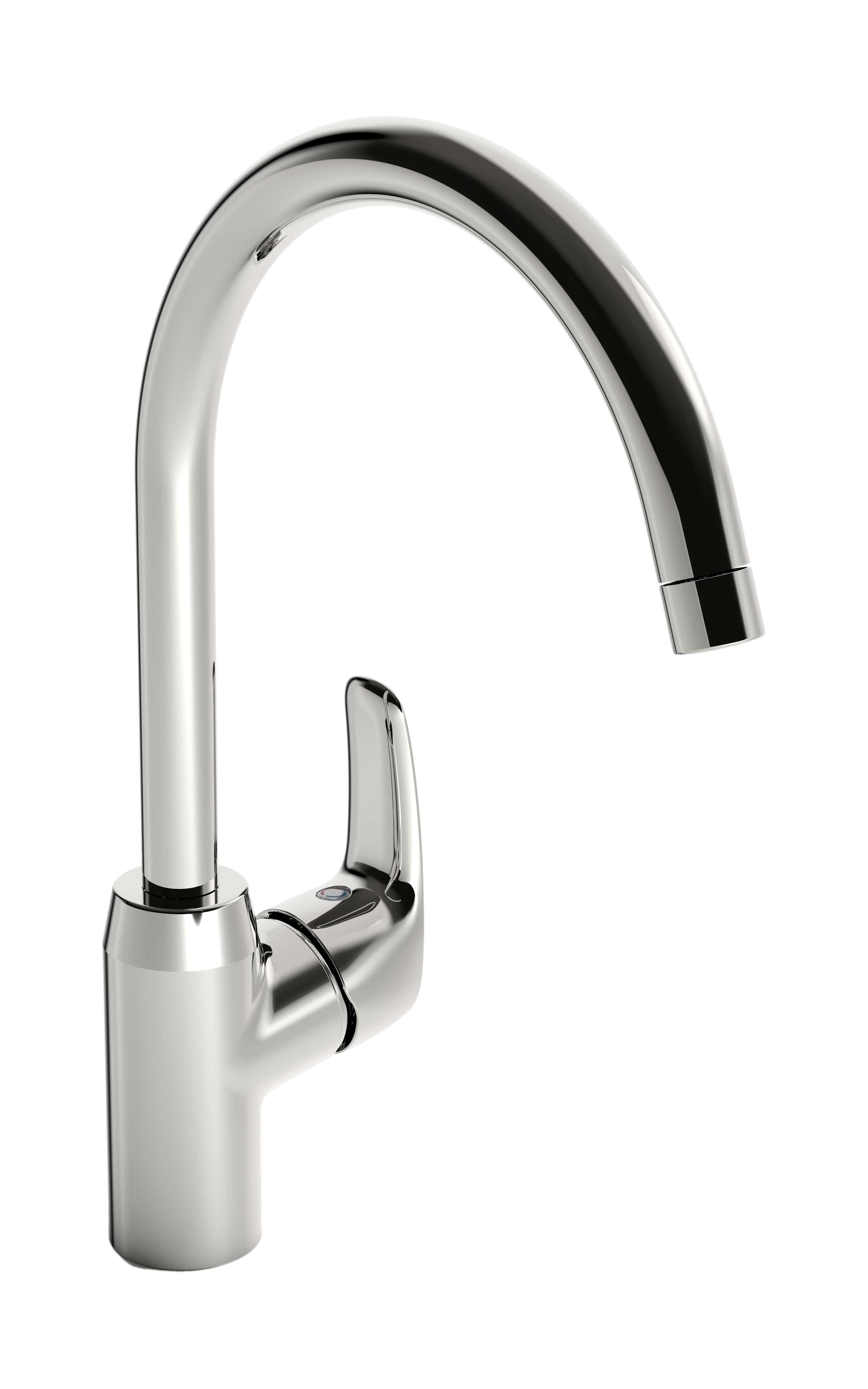 Oras Safira køkkenarmatur i krom med høj tud og sidebetjent greb