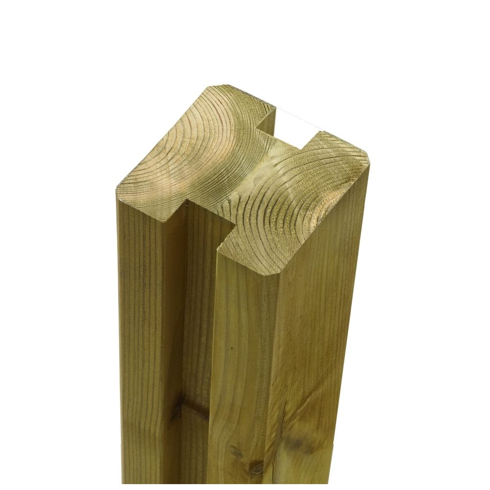 Plus omlimet profilstolpe med 2 spor trykimprægneret 9 x 9 x 188 cm 17742-1