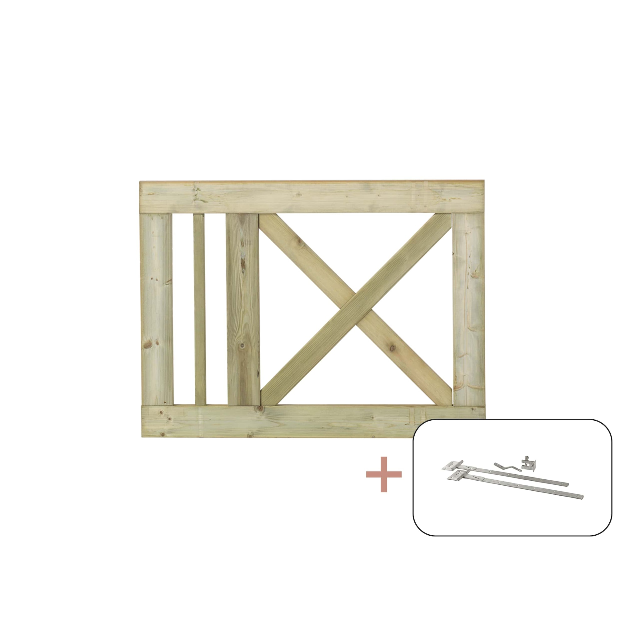 Plus Slot enkeltlåge i trykimprægneret inkl. beslag 100 x 75 cm