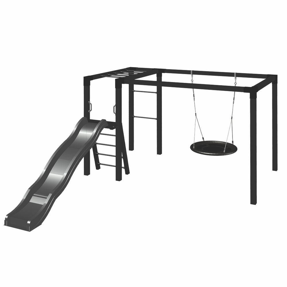 Plus Daylife gyngestativ model 4 i grundmalet sort inkl. redegynge