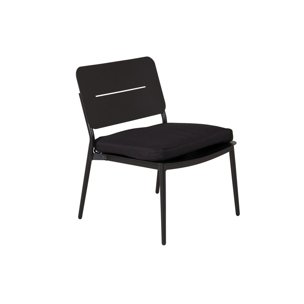 Venture Design Lina loungestol i sort stål med sort hynde