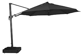 Outfit Andreas hængeparasol i sort med fod Ø3,5 meter