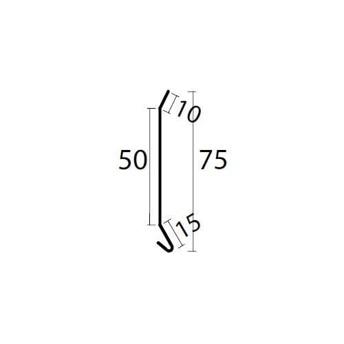 Scan murinddækning / fugeskinne 10 x 50 x 15 x 1000 mm