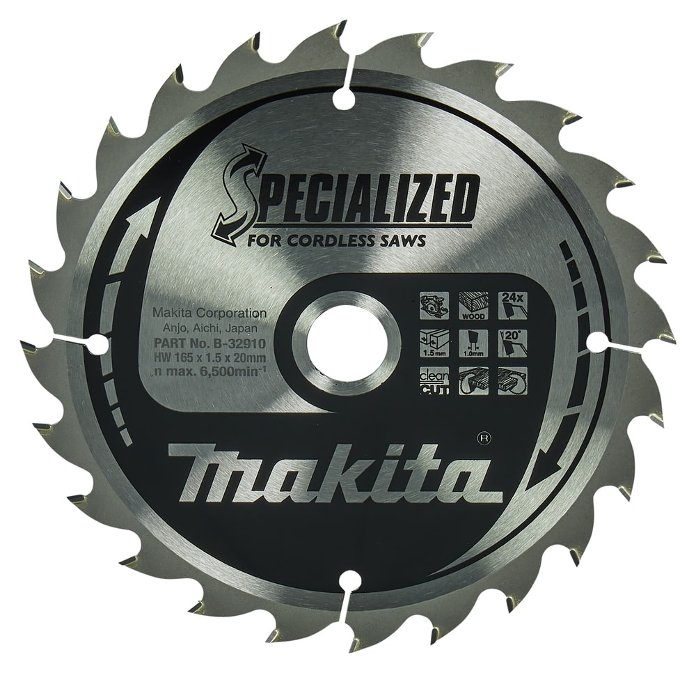 Makita savklinge B-32910 T.C.T, 165 x 20 mm 24T