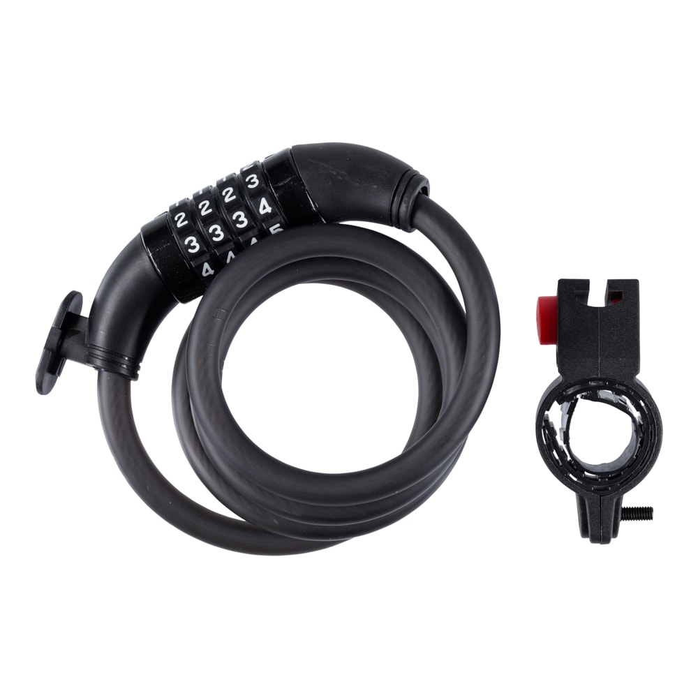 Urban spirallås mat sort med kode og holder 8 x 1800 mm