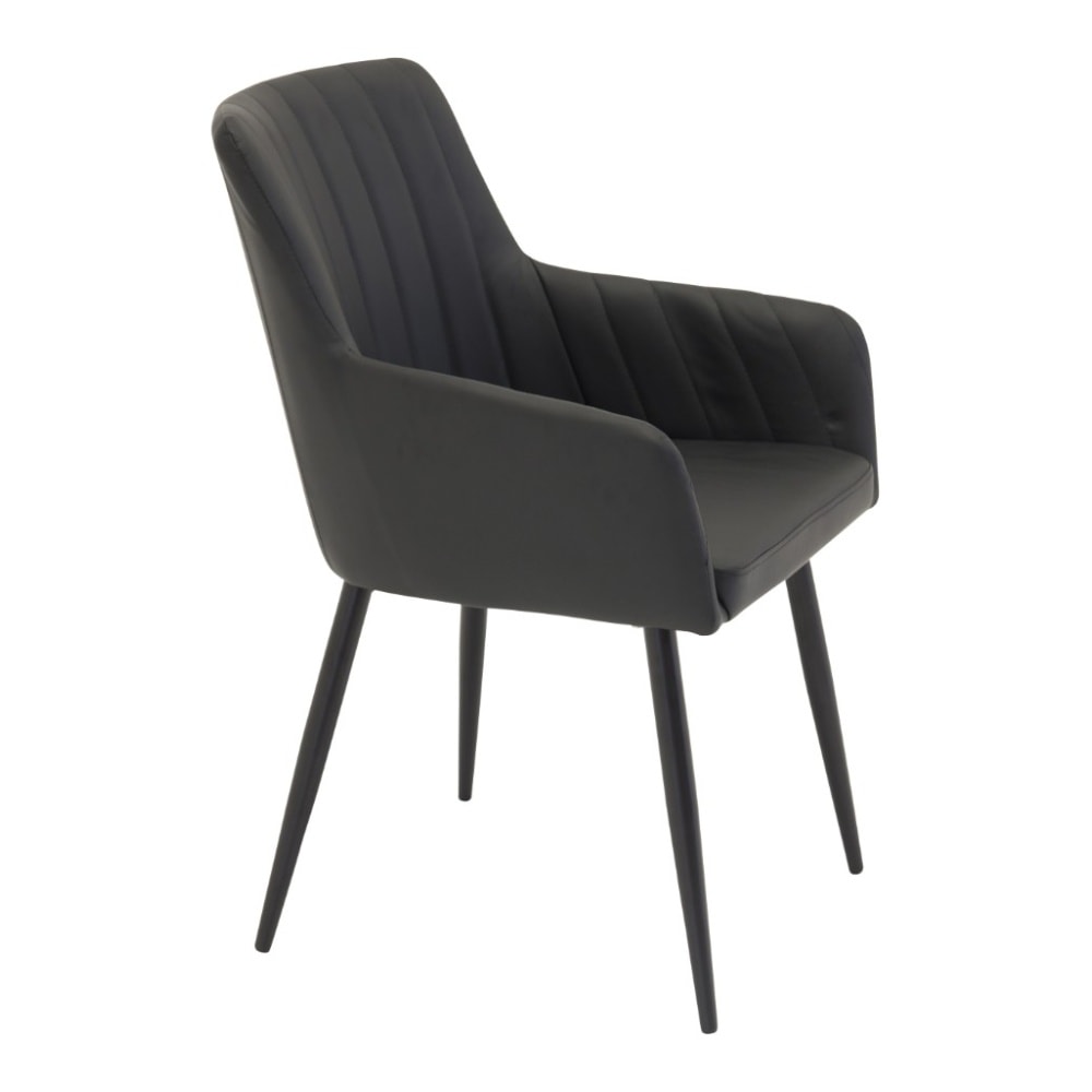 Venture Design Comfort spisebordsstol med armlæn i sort PU og sort