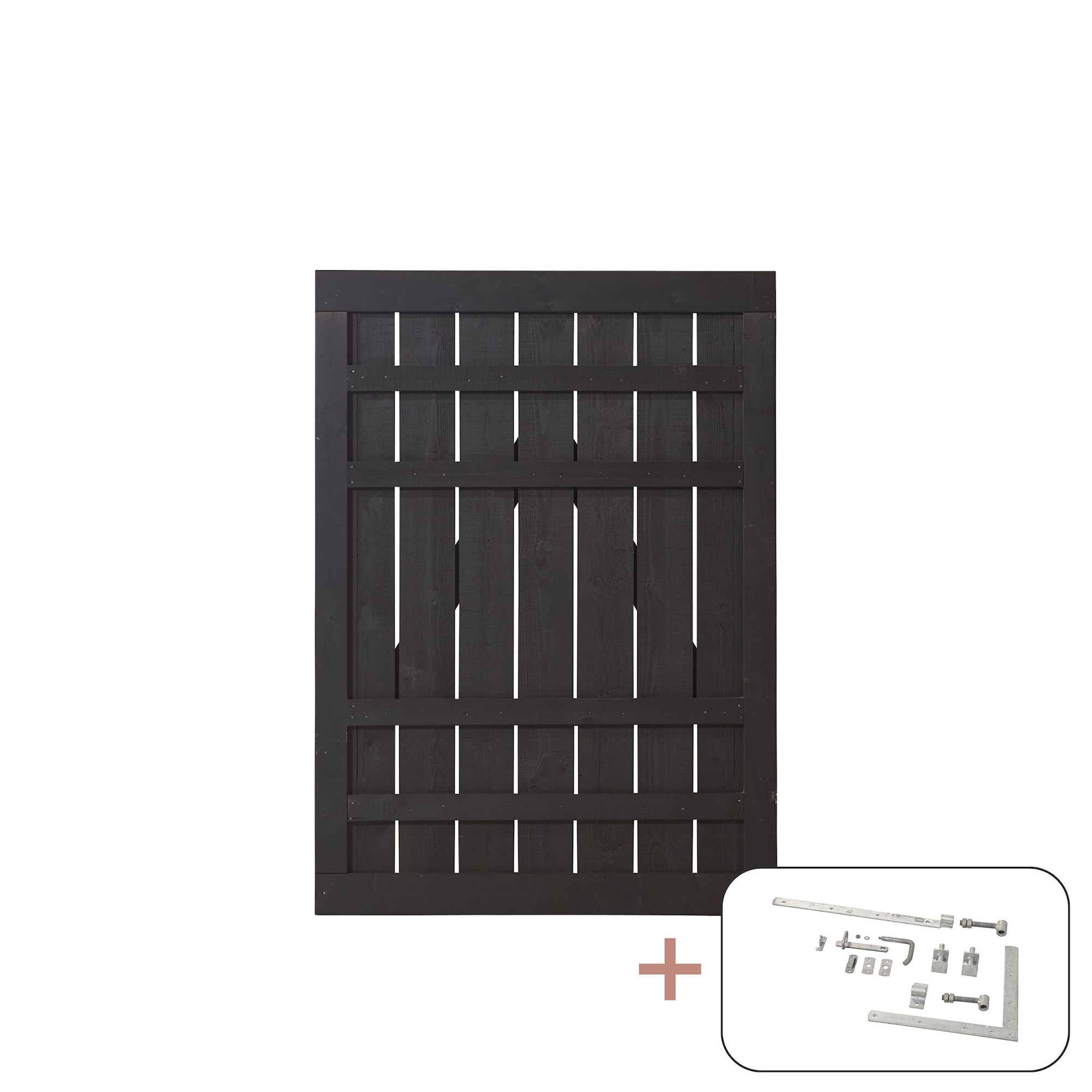 Plus Rustik låge grundmalet i sort 100 cm